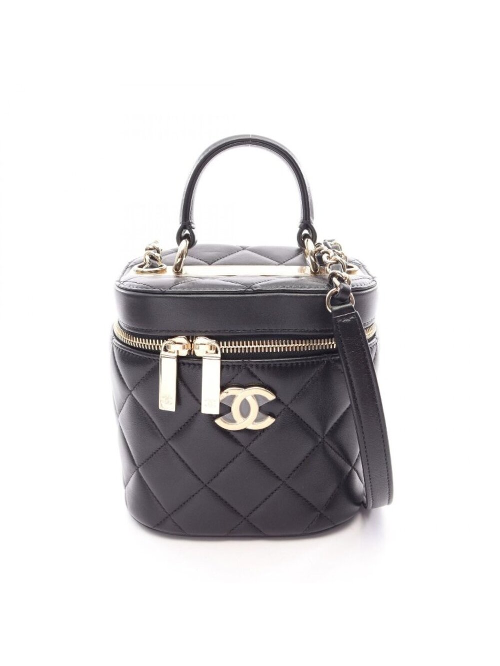 Chanel Shoulder Bag Trendy CC Black Lambskin Vanity 2-Way Chain